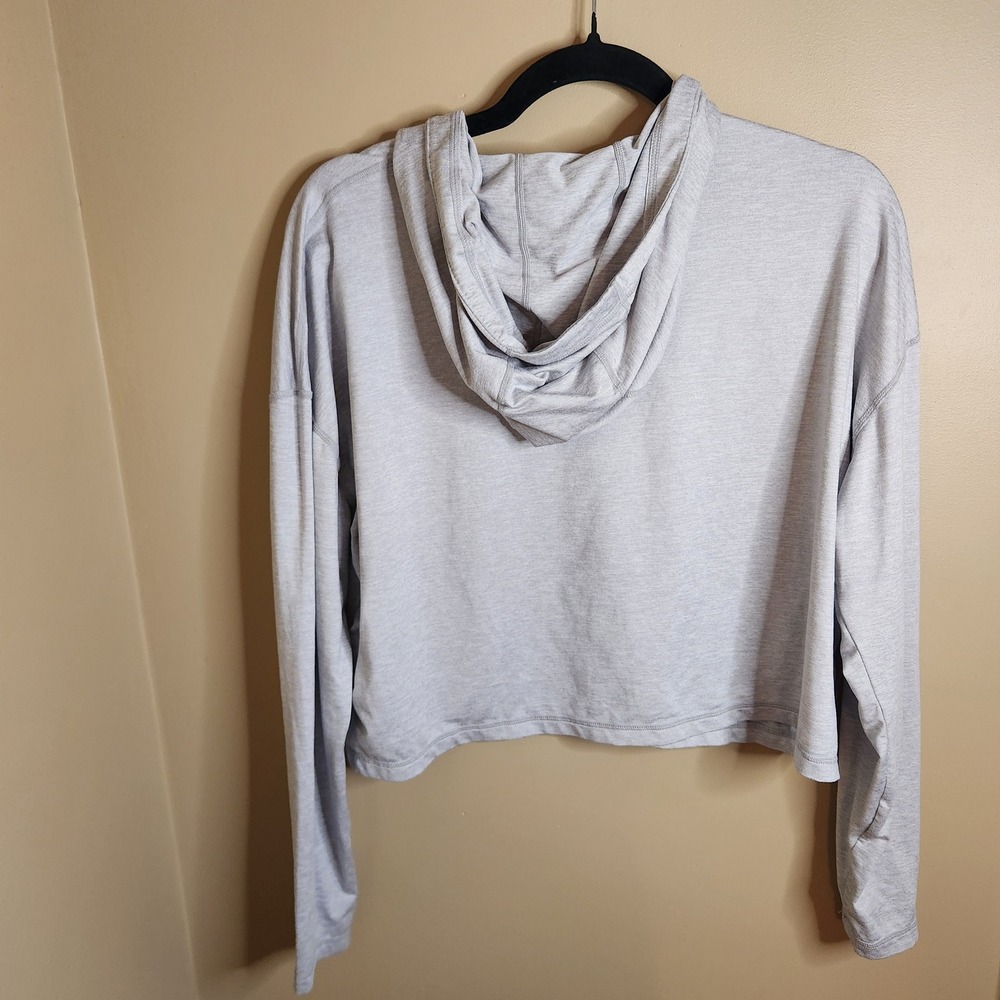 Athleta Uptempo Crop Hoodie Light Grey Heather XS 530134 - Picture 5 of 5